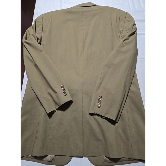 Jos A Bank Mens Sport Coat Blazer Suit Jacket Tan Wool 46L Notch